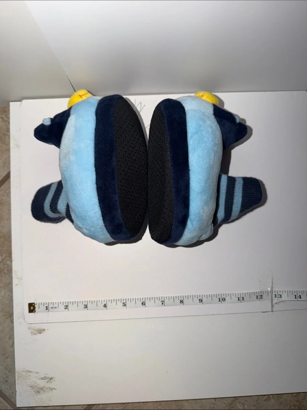 Disney Light Blue Plush Character Slipper Socks with Navy Trim